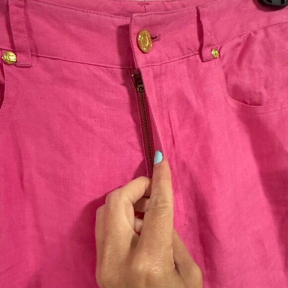 Ralph Lauren Black Label Pink Linen Pants‎ Size 6 - Picture 2 of 8
